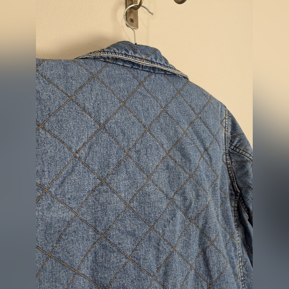 Lauren Jean Company Quilted Denim Flannel Plaid Lined Jean Jacket S - Picture 11 of 11